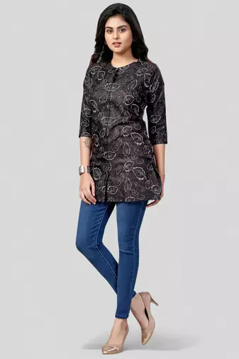  cotton blend printed short kurti