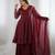 Maroon Embroidered Straight Suit Set