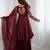 Maroon Embroidered Straight Suit Set