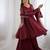 Maroon Embroidered Straight Suit Set