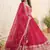 Pink embroidered sequin anarkali with dupatta