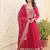 Pink embroidered sequin anarkali with dupatta