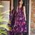 Plum Purple Floral Anarkali Kurta Pant Set with Dupatta