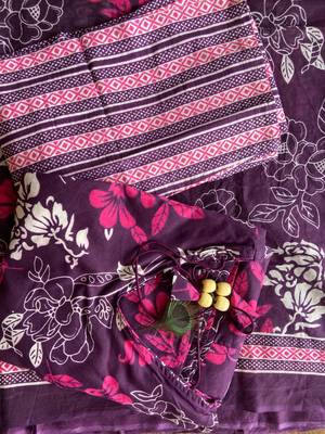 Plum Purple Floral Anarkali Kurta Pant Set with Dupatta 5
