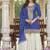 Blue chinon silk full stitched free size upto 42 wedding suits