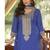 Blue chinon silk full stitched free size upto 42 wedding suits