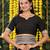 Black  printed linen cotton sarees with unsitch blouse
