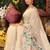 Gream printed linen cotton sarees with unsitch blouse