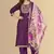 Purple color silk blend embroidred kurti pant dupatta