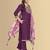 Purple color silk blend embroidred kurti pant dupatta