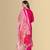 Rani color silk blend embroidred kurti pant dupatta