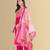 Rani color silk blend embroidred kurti pant dupatta