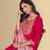 Rani color silk blend embroidred kurti pant dupatta