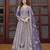 Lavender net embroidered readymade trendy gown