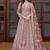 Pink net embroidered readymade trendy gown