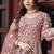 Pink net embroidered readymade trendy gown