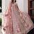 Pink net embroidered readymade trendy gown