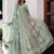 Light teal net embroidered readymade trendy gown