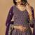 Purple embroidered faux georgette trendy palazzo salwar kameez