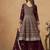 Maroon embroidered faux georgette trendy palazzo salwar kameez