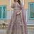 Lavender net slit style lehenga pant style anarkali suit