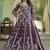 Purple net slit style lehenga pant style anarkali suit