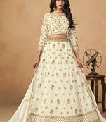 Embroidered White Organza Trendy Lehenga Choli