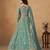 Embroidered Turquoise Organza Trendy Lehenga Choli