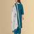 Blue color silk blend embroidred kurti pant dupatta