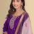 Purple color silk blend embroidred kurti pant dupatta