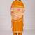 Musturd color silk blend v-neck embroidred kurti pant dupatta
