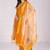 Musturd color silk blend v-neck embroidred kurti pant dupatta