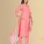 Peach color silk blend v-neck embroidred kurti pant dupatta