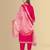 Rani color silk blend v-neck embroidred kurti pant dupatta