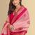 Rani color silk blend v-neck embroidred kurti pant dupatta
