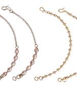 Fascinating golden balls gold plated set of 2 ear-chain combo (kaan chain) for women