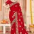 Red color zari embroidery work zarkhan work fendy silk saree with blouse