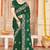 Botle green color zari embroidery work zarkhan work fendy silk saree with blouse