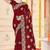 Maroon color zari embroidery work zarkhan work fendy silk saree with blouse
