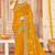 Musturd color zari embroidery work zarkhan work fendy silk saree with blouse