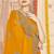 Musturd color zari embroidery work zarkhan work fendy silk saree with blouse