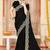 Black color zari embroidery work zarkhan work fendy silk saree with blouse