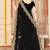 Black color zari embroidery work zarkhan work fendy silk saree with blouse