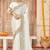 White color zari embroidery work zarkhan work fendy silk saree with blouse