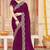 Wine color zari embroidery work zarkhan work fendy silk saree with blouse