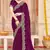 Wine color zari embroidery work zarkhan work fendy silk saree with blouse