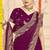 Wine color zari embroidery work zarkhan work fendy silk saree with blouse