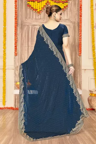 Morpeach color zari embroidery work zarkhan work fendy silk blend saree with blouse