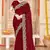 Maroon color zari embroidery work zarkhan work fendy silk saree with blouse