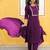 Wine lady stylish designer rayon spun slub fabric embroidery work kurta set with nazmin fabric dupatta